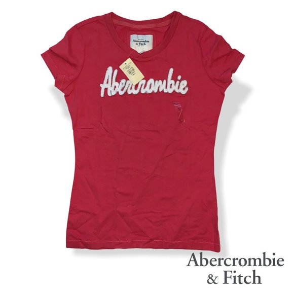 🍃2/$20🍃Abercrombie & Fitch Applique Logo Women's T-Shirt, Rose/Pink, S - Picture 1 of 7